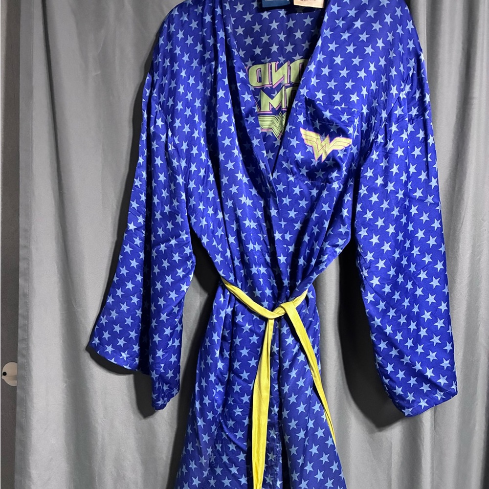 DC Comics Blue Star-Print Kimono Robe with Light Stars